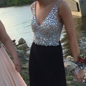 Black and Silver Prom Dress